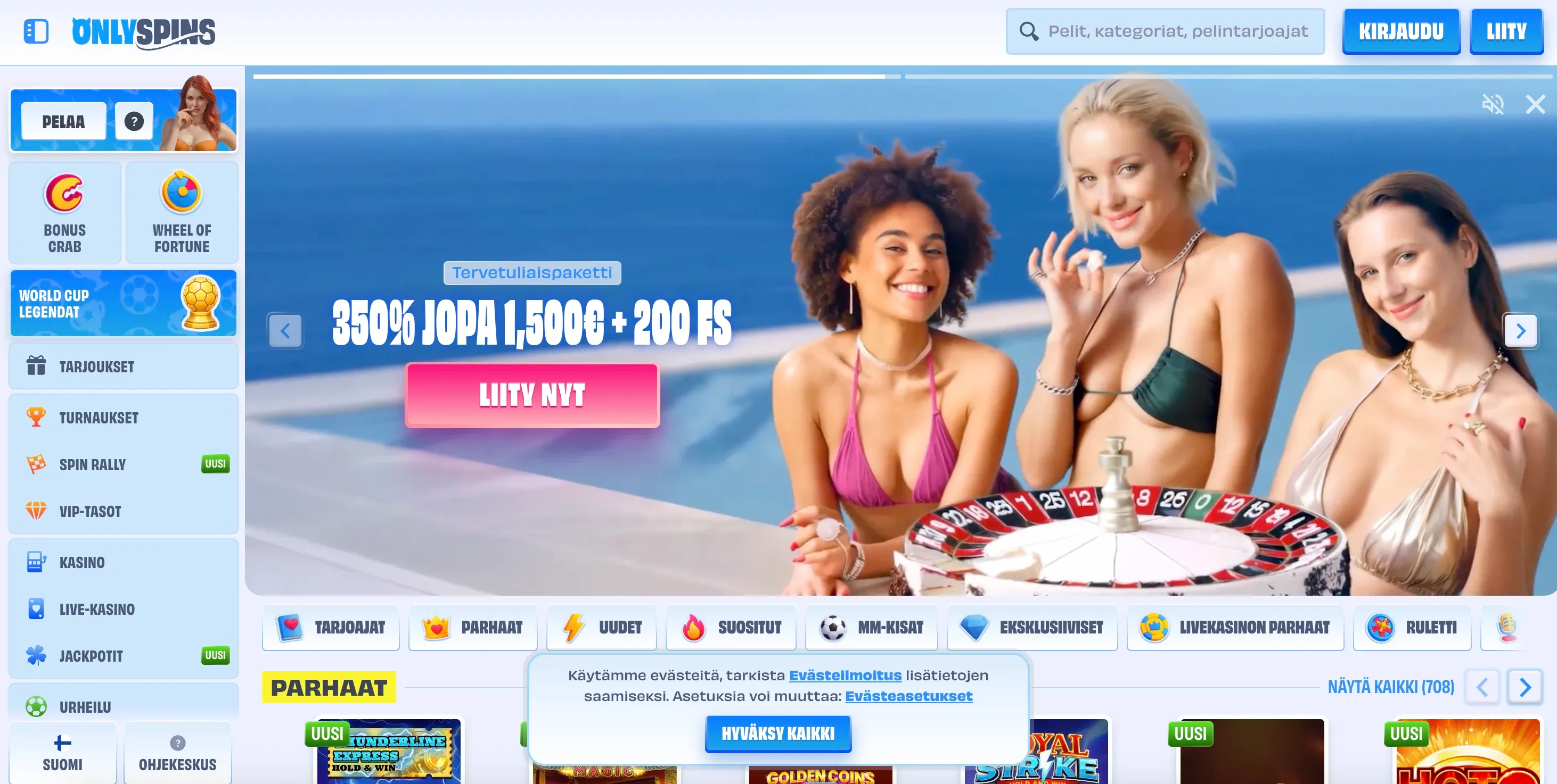OnlySpins casino virallinen sivusto
