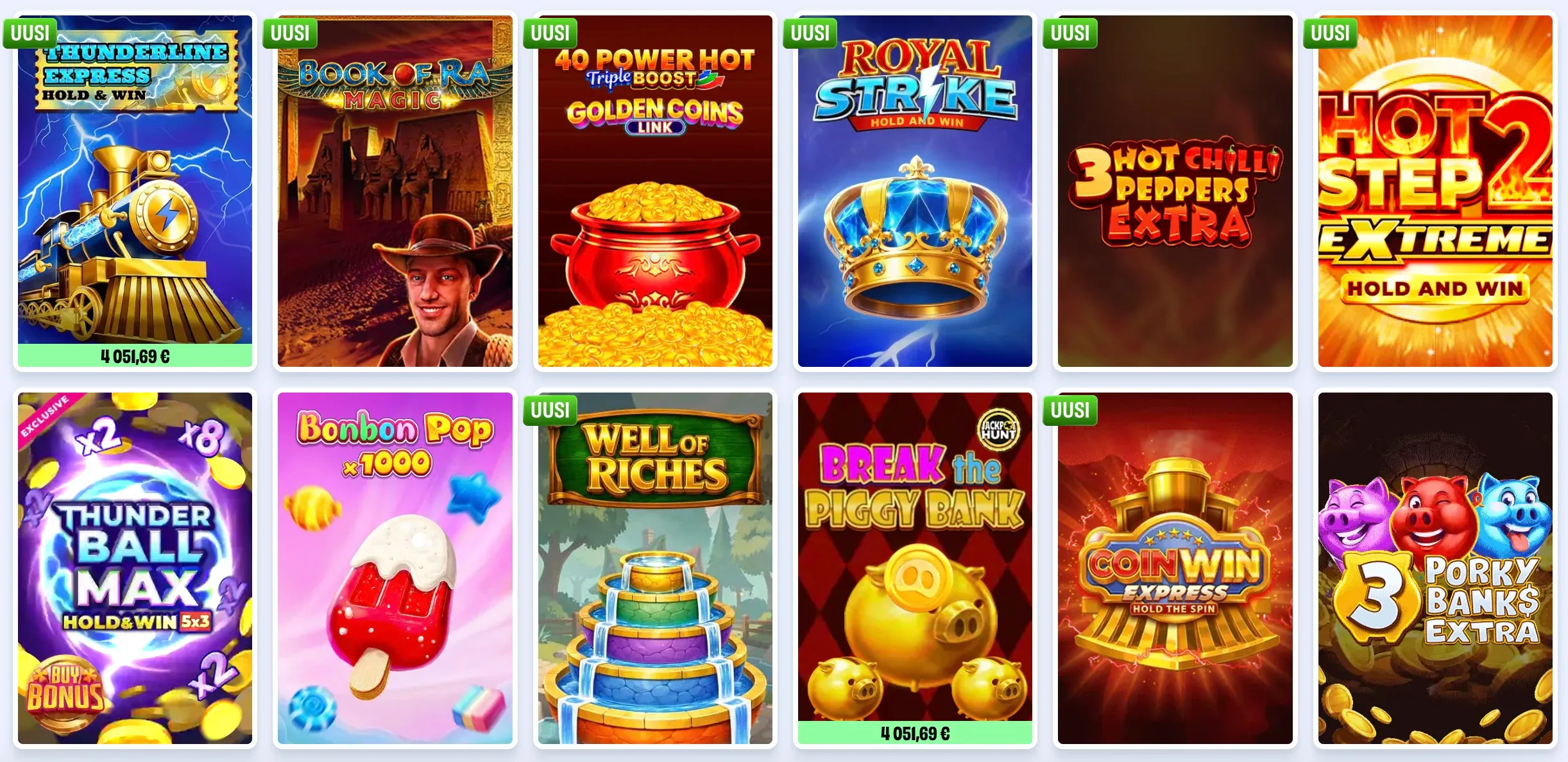 Pelivalikoima OnlySpins casino
